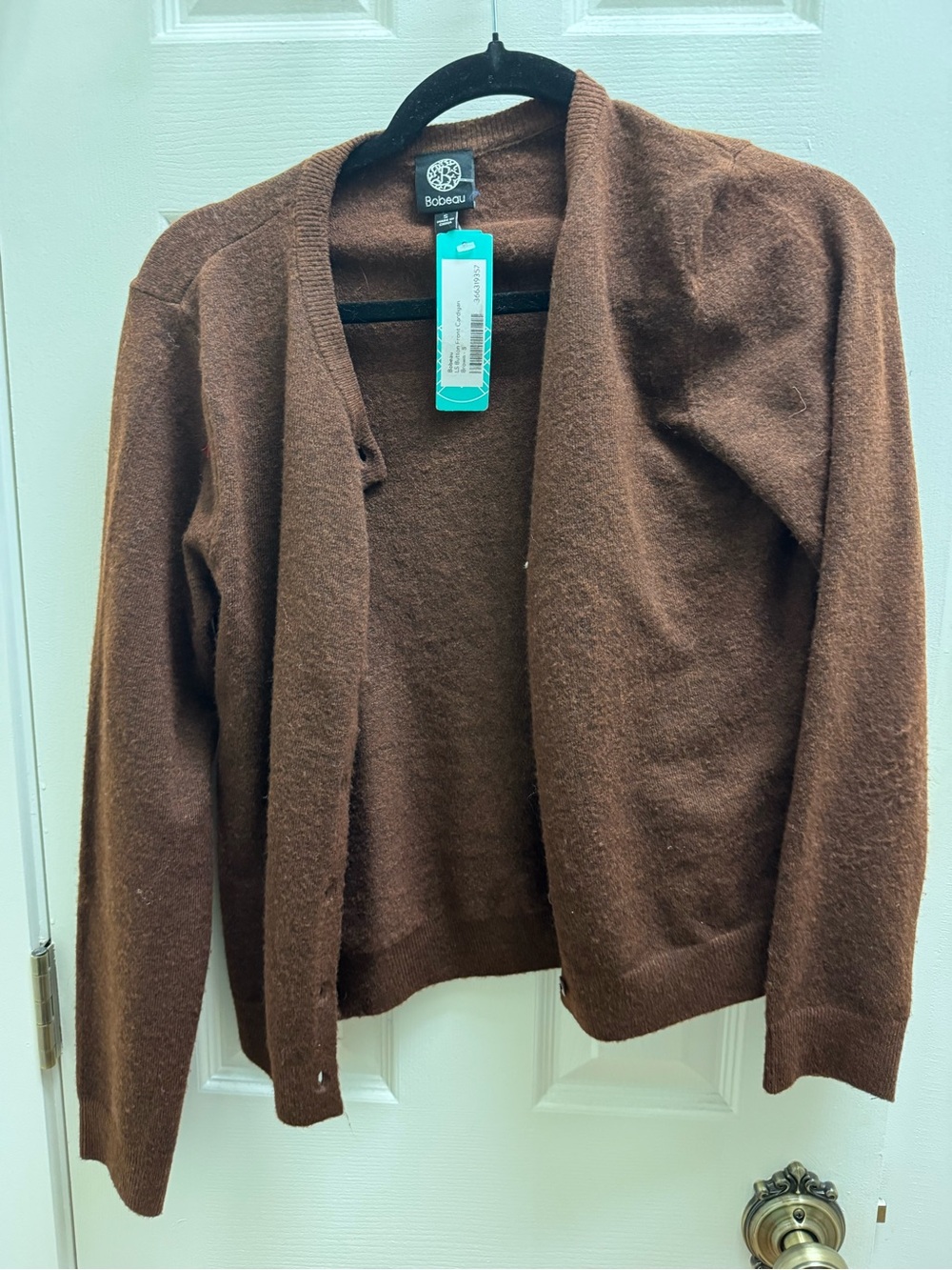 bobeau Chocolate Brown Open-Front Knit Cardigan
